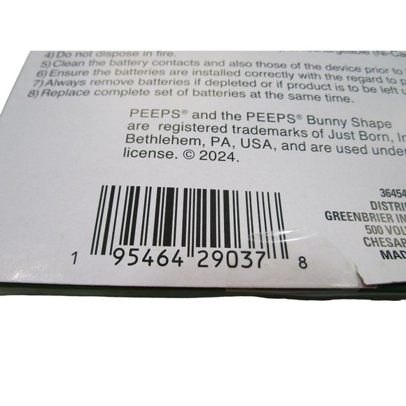 Peeps Bunny String 10 Light Batteries Not Included New Easter Bonnets or Baskets - Picture 13 of 15